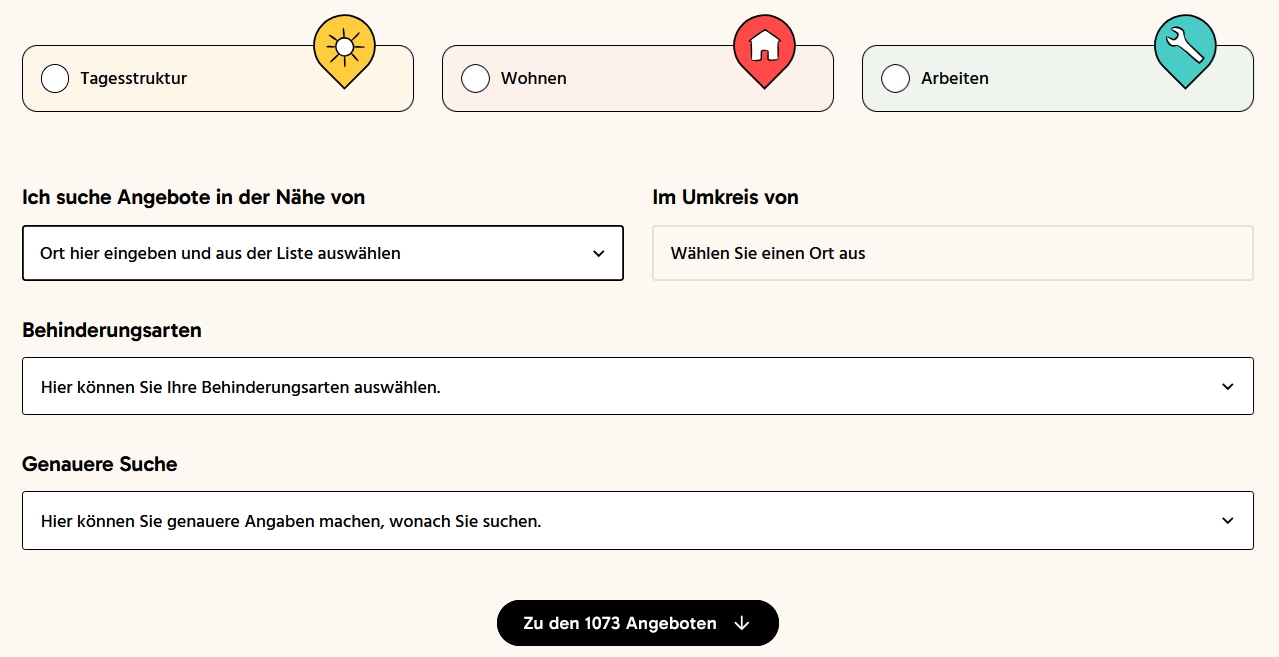 Illustartion der Schritt für Schritt-Suche